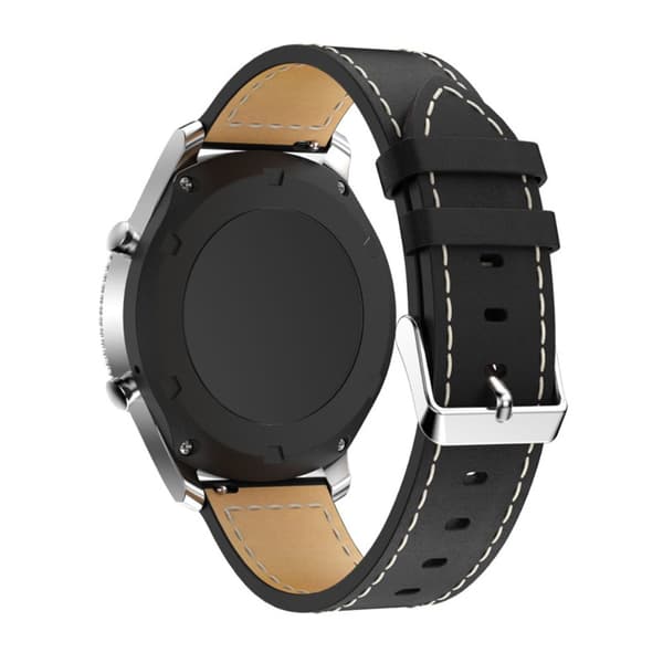 Klassiskt Läderarmband Samsung Gear S3 Frontier/S3 Classic Svart