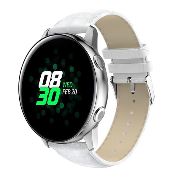 Läderarmband Krokodil Samsung Galaxy Watch Active Vit
