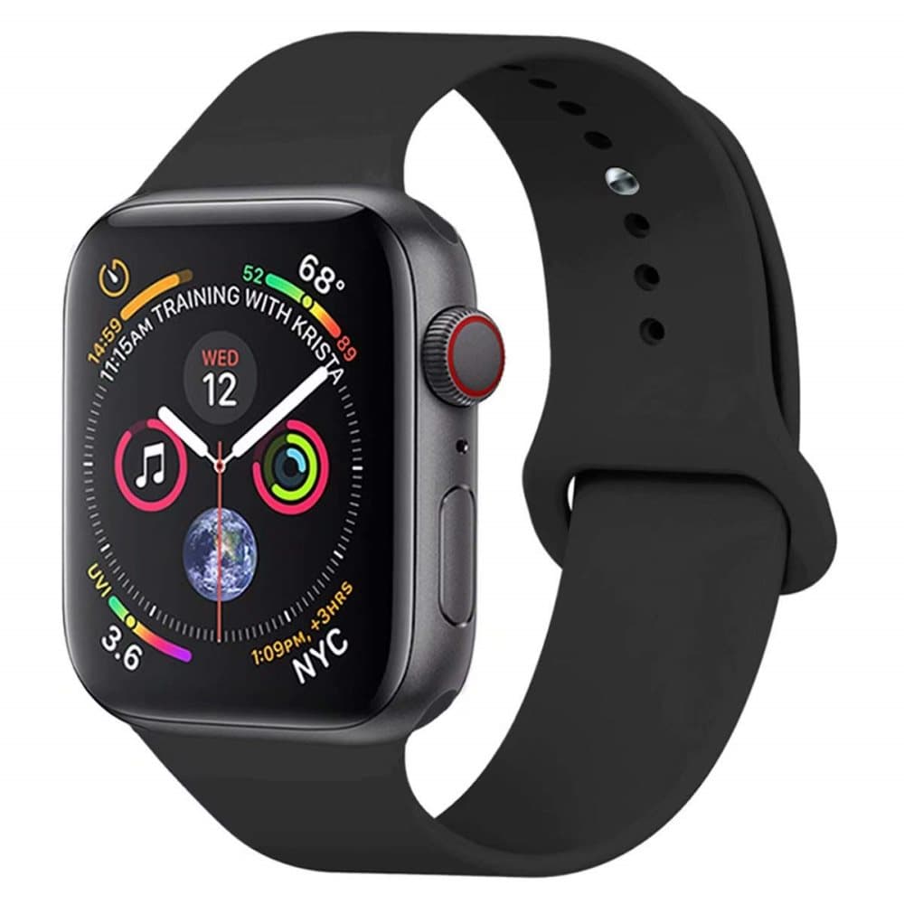 Urrem til Apple Watch i silikone, 42/44mm, sort