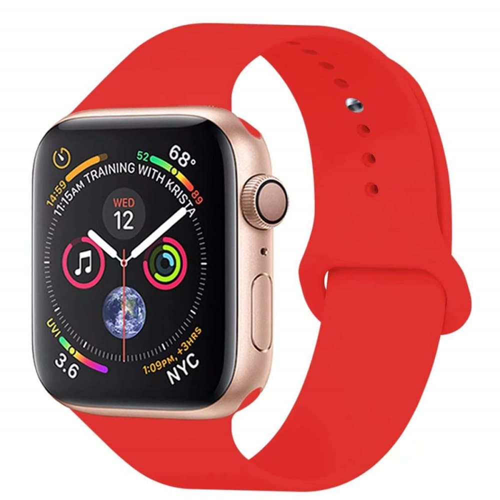 Urrem til Apple Watch i silikone, 42/44mm, rød