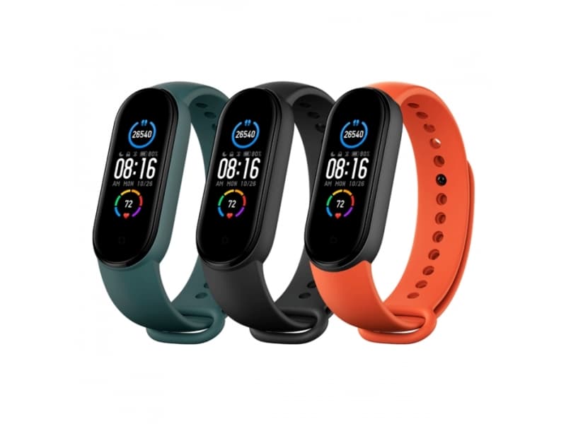 Xiaomi Strap Band 3-Pack - *Only the band!* - for 'Mi Smart Band 5' - Band colors: 1xBlack + 1x Orange + 1x Cyan