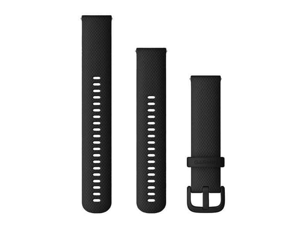 Garmin - Band för smart klocka - 125 - 218 mm - svart - för Forerunner 245, 55; Venu Sq, Sq Music Edition; vívoactive 3; vívomove 3, Luxe, Style