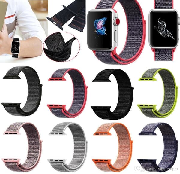 För Apple Watch 42mm Nylon Loop med kardborreknäppning