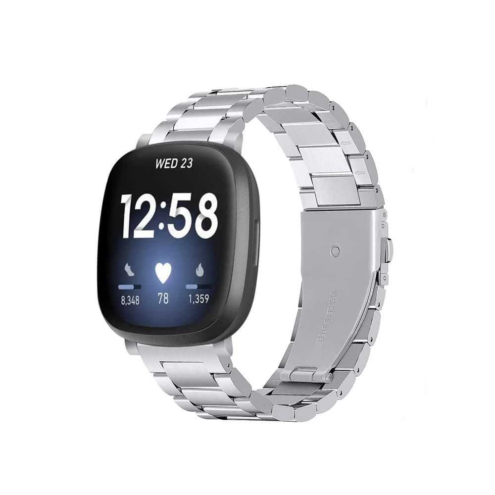 Fitbit Versa 3 armbånd rustfritt stål sølv