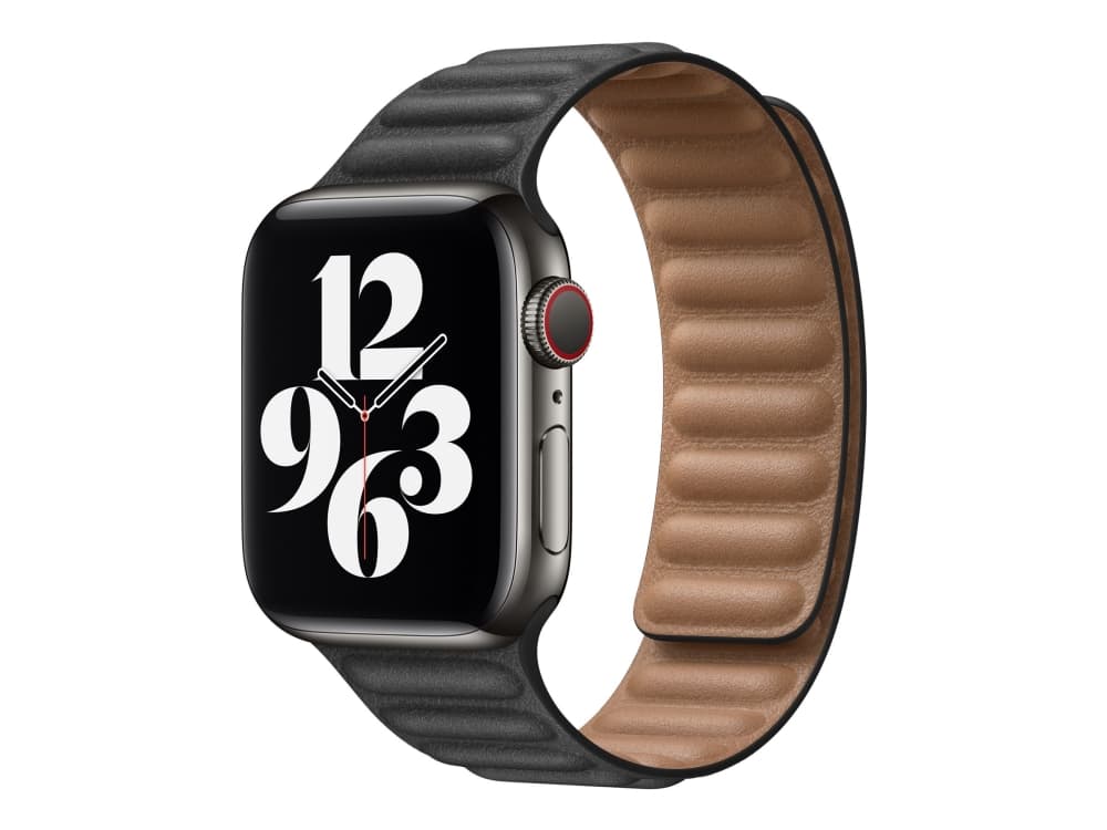 Apple 40mm Leather Link - Klokkestropp for smart armbåndsur - S/M-størrelse - svart - for Watch (38 mm, 40 mm)