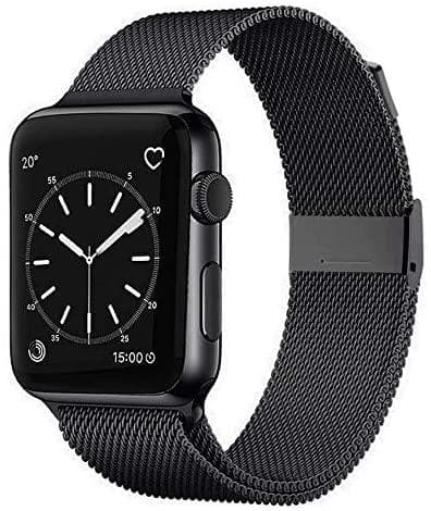Urarmbånd Apple Watch 1/2/3/4/5/6 /SE Armbånd Milanese 42/44 - Sort