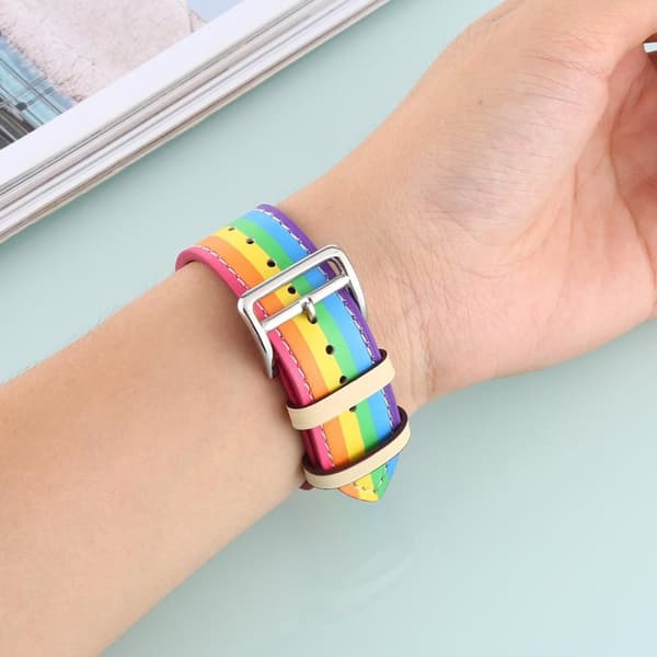 För Apple Watch 38/40mm Läderarmband Pride