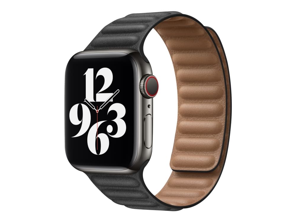 Apple 40mm Leather Link - Klokkestropp for smart armbåndsur - M/L-størrelse - svart - for Watch (38 mm, 40 mm)