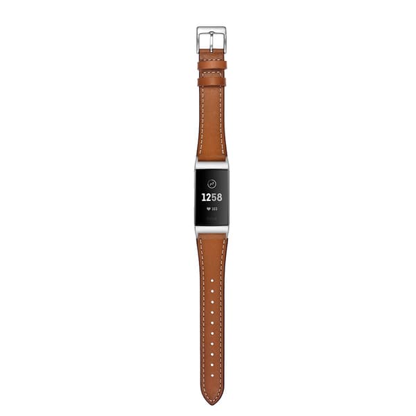 Äkta Läderarmband Fitbit Charge 3/4 Brun