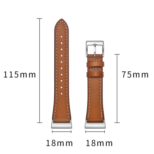 Äkta Läderarmband Fitbit Charge 3/4 Brun