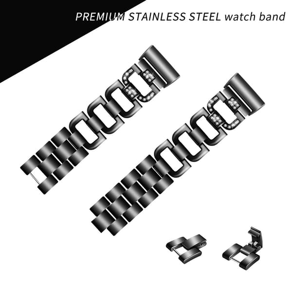 Rhinestone Metallarmband Fitbit Charge 3/4 Svart