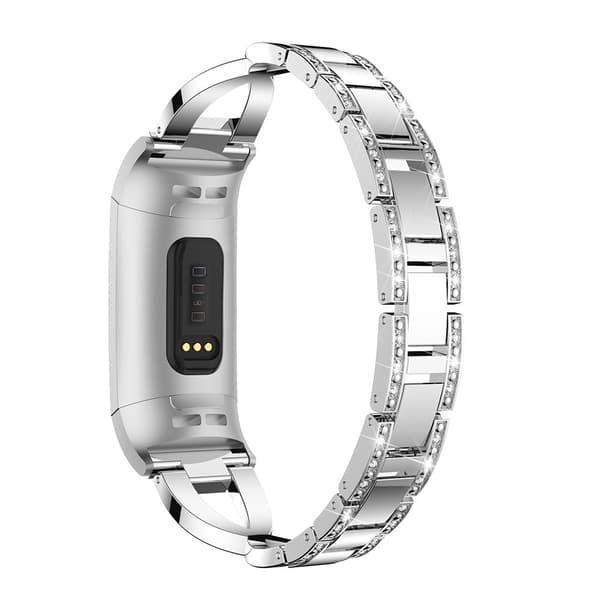 Rhinestone Kristallarmband Fitbit Charge 3/4 Silver