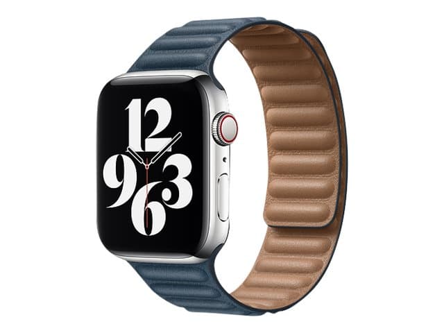 Apple 44mm Leather Link - Klokkestropp for smart armbåndsur - M/L-størrelse - baltisk blå - for Watch (42 mm, 44 mm)