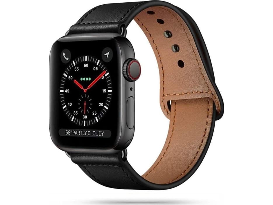 Tech-Protect TECH-PROTECT LEATHERFIT APPLE WATCH 1/2/3/4/5/6 (42/44MM) BLACK