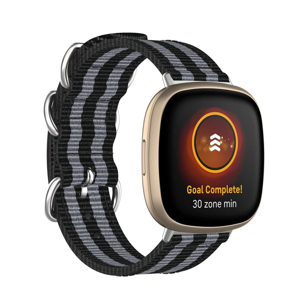Armbånd Fitbit Sense / Versa 3 Svart / Grå (S)