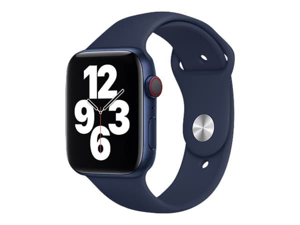 Apple 44mm Sport Band - KlocKräm för smart klocka - storlek S/M och M/L - mörkblå - demo - för Watch Hermès Series 7, Hermès Series 9, Series 10, Ser