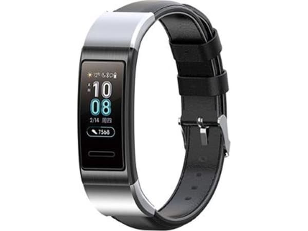 Strado lærreim for Huawei Band 3/4 PRO (Sort), universal