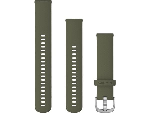 Garmin Quick Release Band - Klokkestropp for smart armbåndsur - 125 - 218 mm - moss with silver hardware - for Approach S40; Forerunner 245, 55, 645;