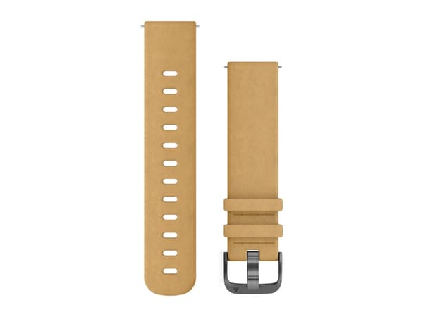 Garmin Quick Release Band - Klokkestropp for smart armbåndsur - 127 - 204 mm - tan suede, skifermaskinutstyr - for Approach S40; ForeAthlete 645 Musi