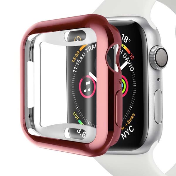 Kattava Apple Watch 1/2/3 Shell Screen Protector vaaleanpunainen 42 mm