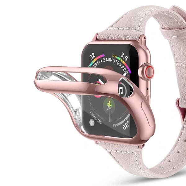 Fuld Apple Watch 4/5/6/7/SE Shell Screen Protector Pink 40mm