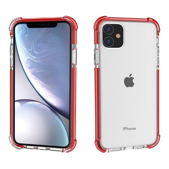 iPhone 11 / iPhone XR bumper cover TPU + akryl - gennemsigtig rød