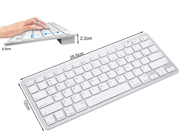 Slimmat Bluetooth-tangentbord – Kompatibelt med iPad, PC & Mac
