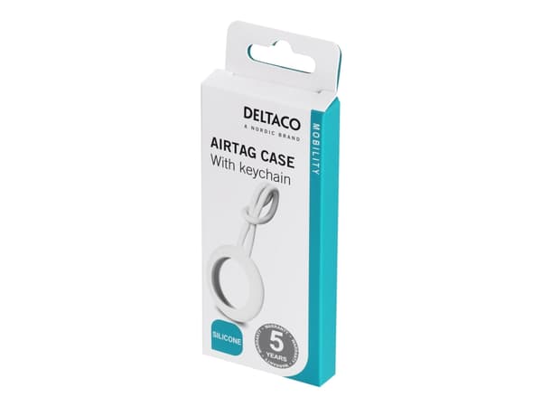 DELTACO - Fodral för airtag - hängare - silikon - vit - för Apple AirTag