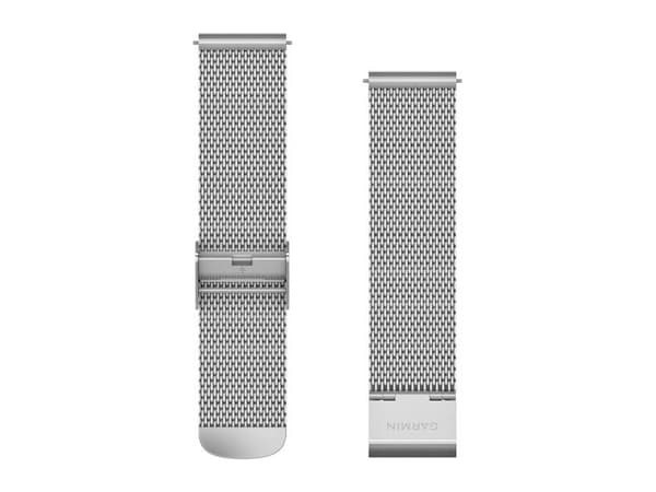 Garmin Quick Release Band - Klokkestropp for smart armbåndsur - 125-197 mm - silver milanese - for Approach S40; Forerunner 245, 55, 645; Venu; vívoa