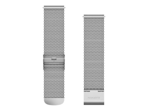 Garmin Quick Release Band - Klokkestropp for smart armbåndsur - 125-197 mm - silver milanese - for Approach S40; Forerunner 245, 55, 645; Venu; vívoa