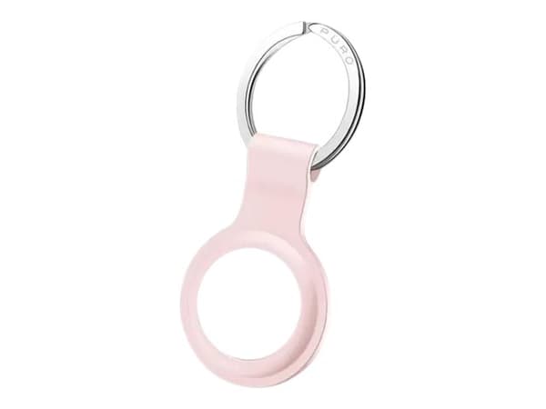 PURO Icon - Airbag - koukulla - nestemäinen silikoni - vaaleanpunainen - Apple AirTag -laitteelle