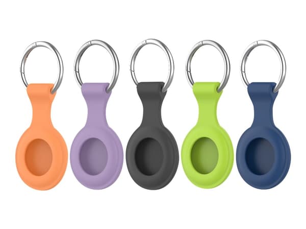 4smarts - Set - fodral för airtag - metall, silikon - svart, blå, lila, grön, orange - för Apple AirTag