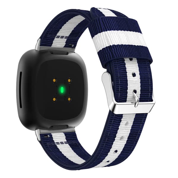 Nylonarmband Fitbit Versa 3/Sense Blå/Vit