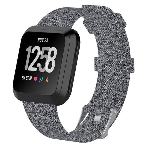 Canvasarmband Fitbit Versa/Versa 2 Grå