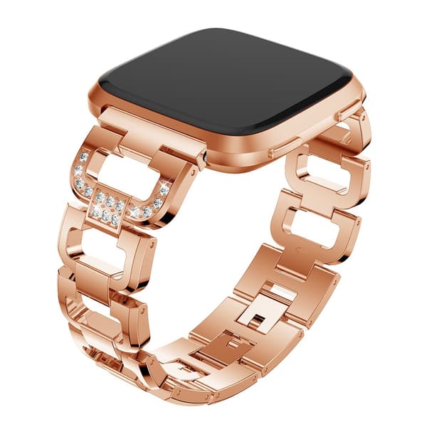 Rhinestone Metallarmband Fitbit Versa/Versa 2 Rose Guld