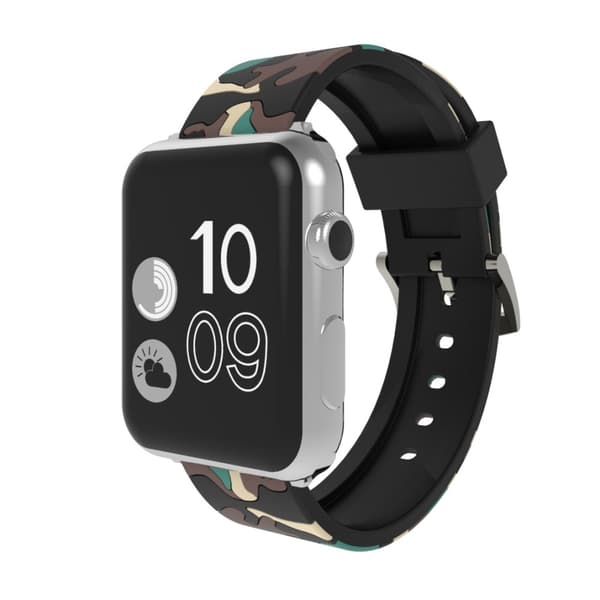 Silikonarmband Apple Watch 42/44/45 mm Kamouflage Grön