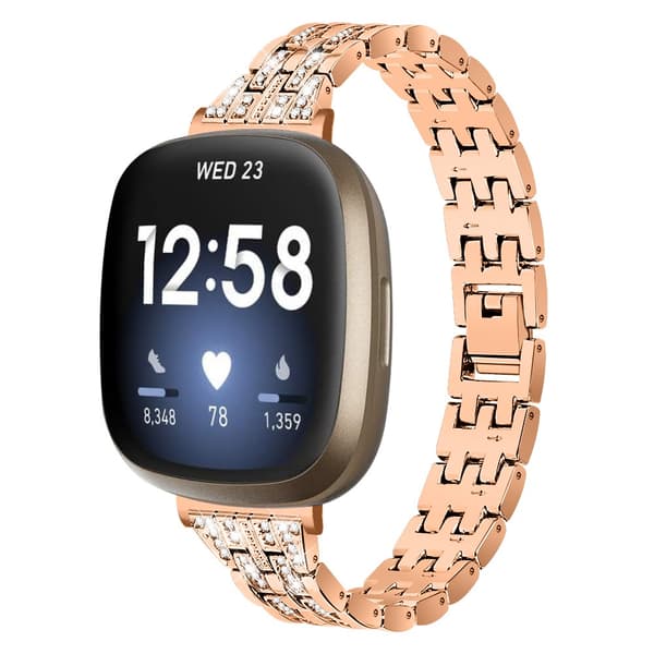 Dual Rows Bracelet Fitbit Versa 3/Sense Rose Guld