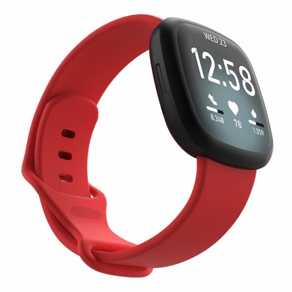 Silikonarmband Fitbit Versa 3/Sense Röd
