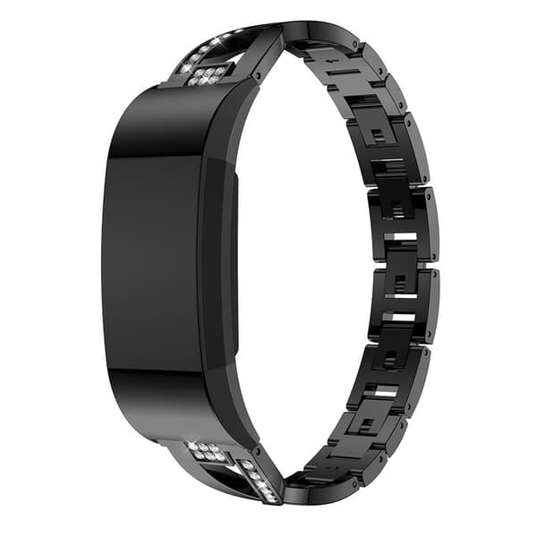 Rhinestone Kristallarmband Fitbit Charge 2 Svart