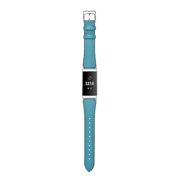 Äkta Läderarmband Fitbit Charge 3/4 Blå