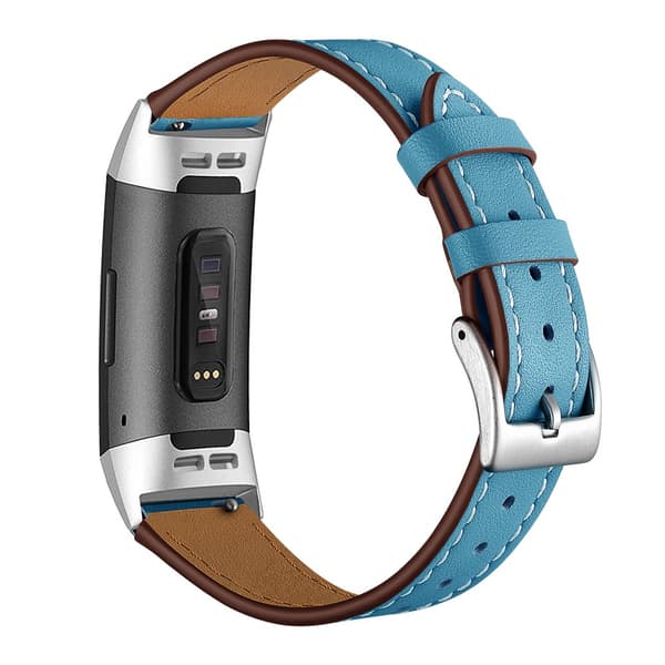 Äkta Läderarmband Fitbit Charge 3/4 Blå