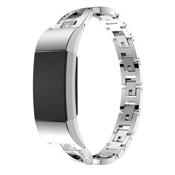 Rhinestone Kristallarmband Fitbit Charge 2 Silver