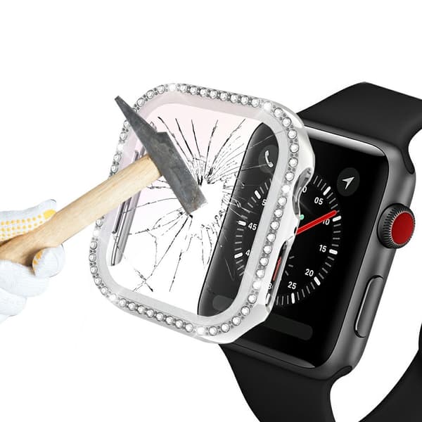 Apple Watch 40mm Skal och Skärmskydd Härdat Glas Silver