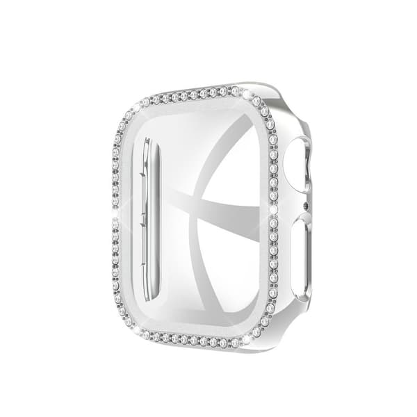 Apple Watch 40mm Skal och Skärmskydd Härdat Glas Silver