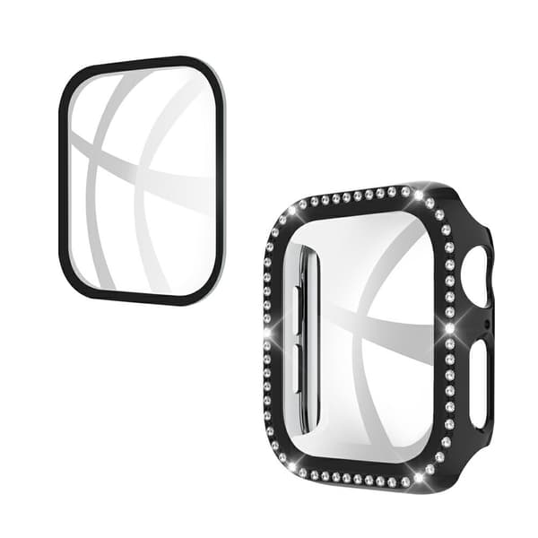 Apple Watch 42mm Skal och Skärmskydd Härdat Glas Svart
