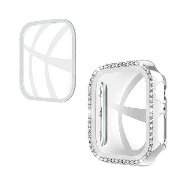 Apple Watch 42mm Skal och Skärmskydd Härdat Glas Silver