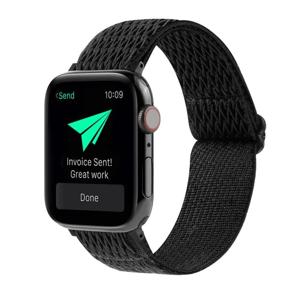 Vävd Nylonarmband Apple Watch 42/44/45/49 mm Svart