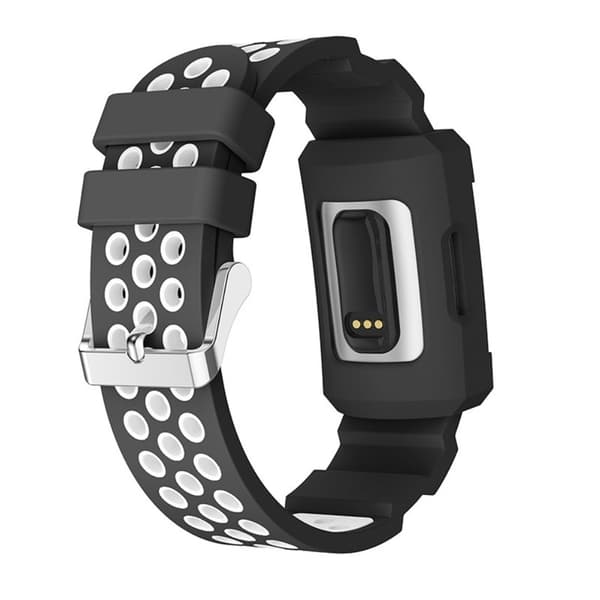 Stöttåligt Sportarmband Fitbit Charge 3/4 Svart/Vit