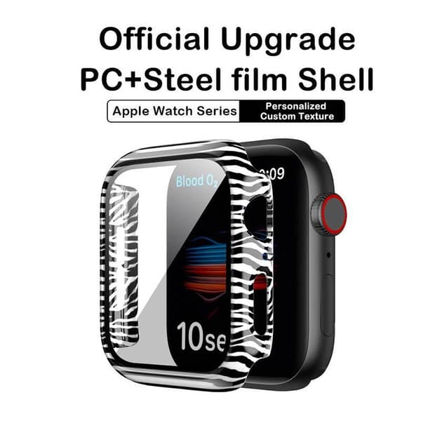 Heltäckande Skal till Apple Watch 1/2/3 Härdat glas 38mm ZEBRA