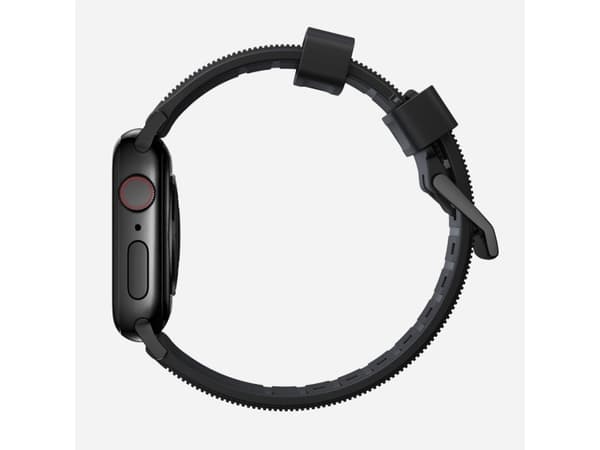 Nomad NM1A41BN00, Band, Smartwatch, Svart, Apple, Apple Watch Series 7, 6, SE, and all previous versions of Apple Watch, Gummi, Rostfritt stål